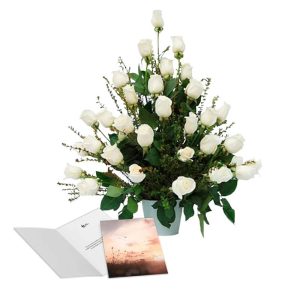 Pack Condolencias Arrimo De Rosas + Tarjeta de Condolencias