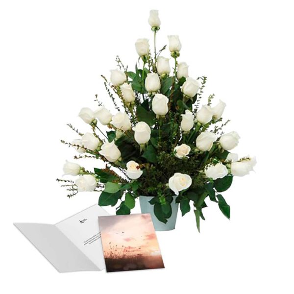 Pack Condolencias Arrimo De Rosas + Tarjeta de Condolencias