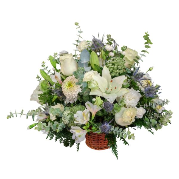 Cesta de Flores Blancas