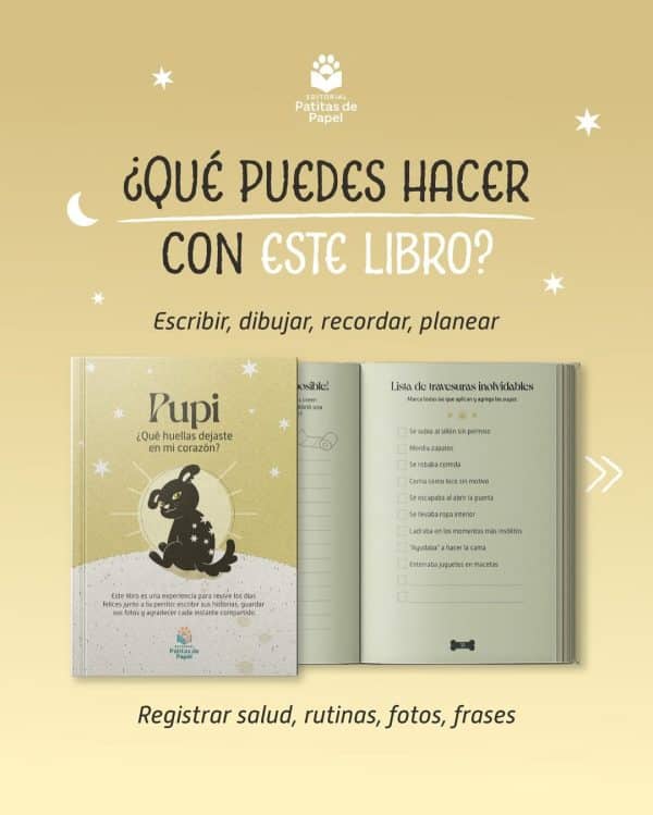🐶 ¿Que puedes hacer con este libro✍️ Escribir dibujar recordar planear…Y mucho mas de lo que