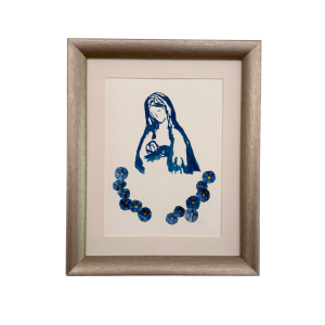 Ilustración Virgen de la Ternura y el Consuelo Maternal: Un Abrazo de Esperanza