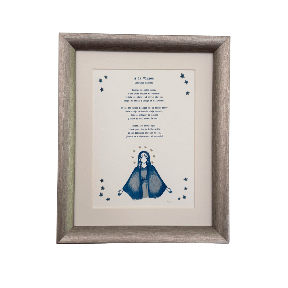 Ilustración La Virgen de la Mistral: Poema de Consuelo de Gabriela Mistral Ilustración La Virgen de la Mistral: Poema de Consuelo de Gabriela Mistral