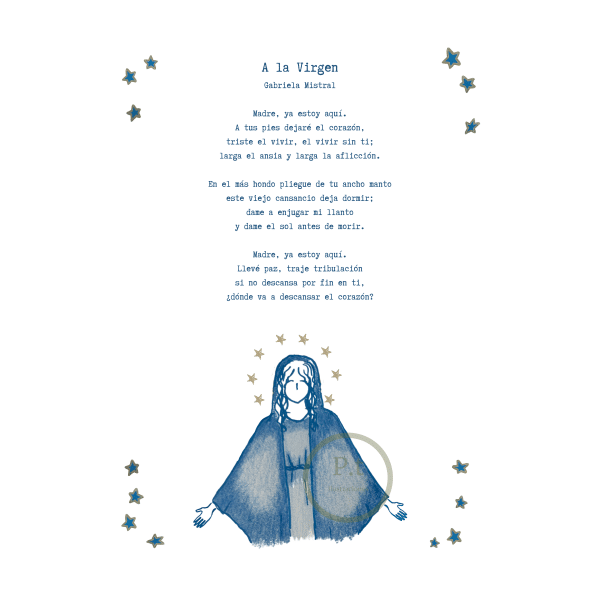 Cuadro Ilustración La Virgen de la Mistral: Poema de Consuelo de Gabriela Mistral