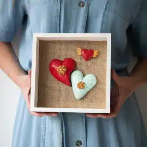 Cuadro Dúo Latido de Amor: Dos Corazones, El Ritmo Inmutable del Vínculo