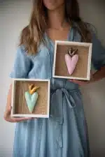 Cuadro de Condolencias Decorativo: Corazón de Papel Maché