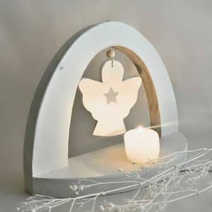 Altar Arcoíris de Ángel en Madera. Condolencias, Duelo, Pésame