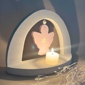 Altar Arcoíris de Ángel en Madera. Condolencias, Duelo, Pésame