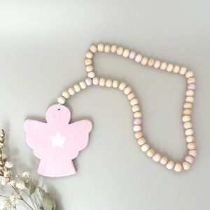 Rosario de madera con angelito