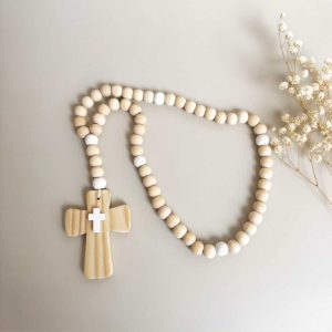 Rosario Cruz Madera Natural