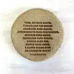 Medalla Colgante Espíritu Santo Cerámica Blanco Oro - Imagen 3