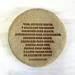 Medalla Colgante Espíritu Santo Cerámica Rojo Oro - Imagen 3